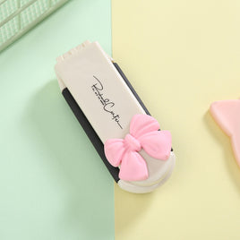 Luxury Portable Folding Comb with Pink Bow - 2PC Set, Ultra Lightweight 2-in-1 Hair Straightener Brush, Travel-Friendly Detangler for Women Men Stylists, Perfect for Quick Beauty Checks & Travel