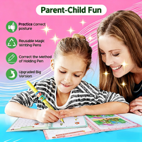 Magic Handwriting Practice Kit for Kids - 4 Reusable Number Tracing Books (0-100) with Invisible Ink Pen, Silicone Grip Trainer & 8 Refills | Educational Gift for Early Learning & Preschool Writing