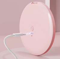 LED Portable Makeup Mirror—Pocket Magic Mirror | Compact Design & USB Rechargeable  Perfect Gift for Mom, BFF, GF, Bride & Friends! White ＆ Pink