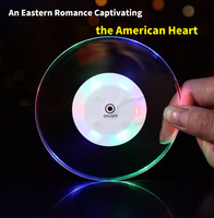 Drink with Ritual LED Coaster 7-Color Glowing 10cm Durable Acrylic Shatterproof Waterproof Reusable Tableware for Romantic Dates Birthdays & Anniversaries