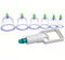 Chinese Cupping Set 6 Pcs with Hand Pump for Body Relief - No Flame Needed 4-pack solar