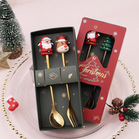2-Psc Christmas Silverware Set | Stainless Steel Spoon & Fork | Holiday Party Favors, Gift Idea for Family & Neighbors & Friends 4-pack solar