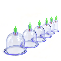 Chinese Cupping Set 6 Pcs with Hand Pump for Body Relief - No Flame Needed 4-pack solar