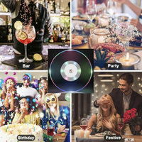 Drink with Ritual LED Coaster 7-Color Glowing 10cm Durable Acrylic Shatterproof Waterproof Reusable Tableware for Romantic Dates Birthdays & Anniversaries