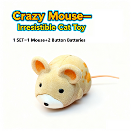 Crazy Mouse Irresistible Cat Toy - Realistic & Cute Design for Endless Entertainment - Safe Durable Interactive Bonding Tool for All-Day Fun