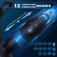 SAUL Glans 3 -Thrusting & 12 -Vibrating Cock Rings Prostate Massager