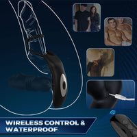 SAUL Glans 3 -Thrusting & 12 -Vibrating Cock Rings Prostate Massager