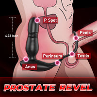 [Pre-sale] Alfred Low Noise 10 Thrusting & Vibrating Double Cock Rings Silicone Prostate Massager