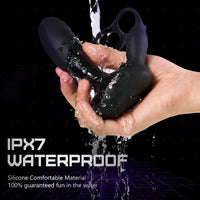 10 Vibrations Heating Function Remote Control Anal Plug with Dual Cock Rings