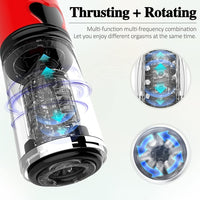 Male Masturbators For Ejaculation Automatic Thrusting Rotation Sucking Cup Penis Vibrator Hand Free Adult Sex Toys For Man