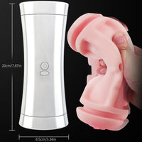 Hand Free Male Masturbator Cup Vaginal Oral Sex Dual Channel Vibrating Masturbation Pocket Pussy Mouth Blowjob Sex Toys for Men