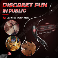 [Pre-sale] Alfred Low Noise 10 Thrusting & Vibrating Double Cock Rings Silicone Prostate Massager