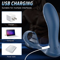 Heating Vibrator Prostate Massager With Penis Sleeve Anal Butt Plug Remote Masturbation Male Cock Ring Sex Toys For Men Couple