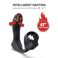 Heating Vibrator Prostate Massager With Penis Sleeve Anal Butt Plug Remote Masturbation Male Cock Ring Sex Toys For Men Couple