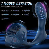 Heating Vibrator Prostate Massager With Penis Sleeve Anal Butt Plug Remote Masturbation Male Cock Ring Sex Toys For Men Couple