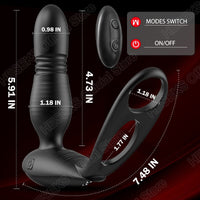 [Pre-sale] Alfred Low Noise 10 Thrusting & Vibrating Double Cock Rings Silicone Prostate Massager