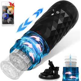 Male Masturbators Cup Telescopic Rotation Penis Stimulation Electric Pocket Pussy Vagina Blowjob Adult Sex Toy for Male