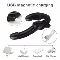 10 Speed Remote Control Vibrating Silicone Strapless Strap-On Dildo