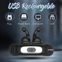 Vibrating Dual Penis Ring Dildo Vibrator Stretchy Adjustable Cock Ring